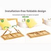 Adjustable Bed Table - 50x30cm Portable Bamboo Laptop Desk for Dormitory & Bedroom, Folding Reading/Writing Table (Primary Color, 1-Pack) - 4 of 4