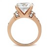Slickblue Rose Gold-Plated Brass Ring with Clear CZ, Round Pave Setting for Women - Fashionable Engagement Ring, Size 5-10 - 4 of 4