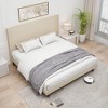 NicBex Queen/King Upholstered Bed Frame with 54" High Wingback Headboard,Platform Bed Frame with Wood Slat Support,No Box Spring Needed,Easy Assembly - 2 of 4