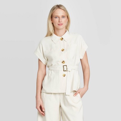 short sleeve white jacket