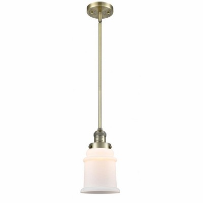Canton - 1 Light Stem Hung Mini Pendant In Industrial Style-10 Inches Tall and 6.5 Inches Wide