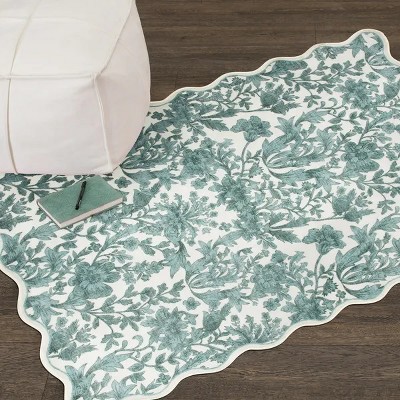 Racxily 36"x56" Feather Faux Fur Scalloped Indoor Accent Rug, Non Slip, Super Strong, Ideal for High Traffic Areas in Bedroom, Living Room