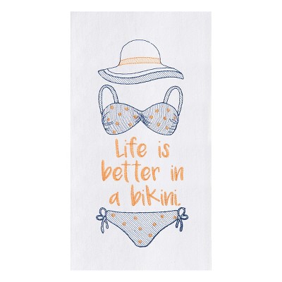 C&F Home Life In A Bikini Embroidered Flour Sack Kitchen Towel