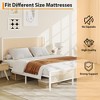 Whizmax Rattan Bed Frame with Led Light Headboard, Bohemian Style Cane Boho Bed Frames with Heavy Duty Steel Slat Support, No Box Spring Needed, White - 4 of 4