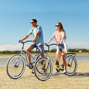 26-Inch Men's Beach Cruiser Bike - Single Speed Design for Effortless Riding, Sturdy High-Carbon Steel Frame & Wide Anti-Slip Wheels - 1 of 4