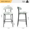 26'' Counter height bar stools fabric cover kitchen island counter bar stool with black powder coating base and footrest - 3 of 4