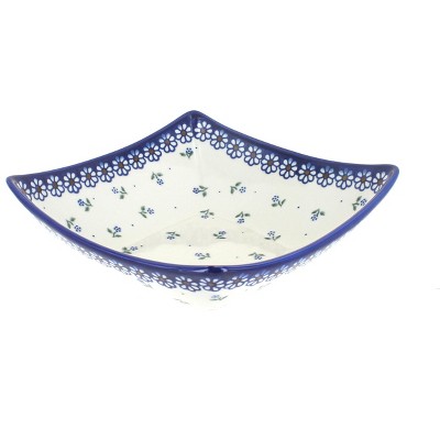 Blue Rose Polish Pottery Jubilee Square Serving Dish