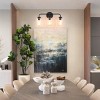 DOMETOUR 3-Light Industrial Fixture with Handcrafted Clear Glass Shades, E26 Socket, for Bathroom, Living Room, Bedroom, Kitchen Sink [No Bulb] - 4 of 4