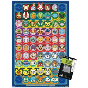 Trends International Pokémon: Face Art - Grid Unframed Wall Poster Prints - 1 of 4