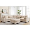L-Shaped Sectional Sofas Couch Set, 6-Seater Corduroy Upholstered Deep Seat Sofa for Living Room, Comfortable Modular Sectional with 7 Free Pillows - 3 of 4