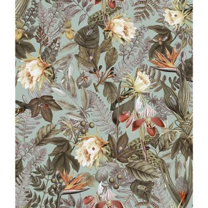 RoomMates Tropical Flowers Peel & Stick Wallpaper: Removable Vinyl, Self-Adhesive, Modern Floral, Temporary Decor - 1 of 4