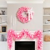 Northlight Pre-Lit Artificial Flocked Pine Christmas Garland - 9' - Pink - Clear Lights - image 3 of 4