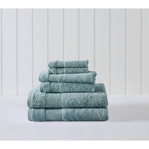 6pc Island Retreat Bath Towel Set Turquoise - Tommy Bahama: Cotton Terry, OEKO-TEX Certified, Lightweight - 1 of 4