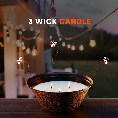 Triple Wick Citronella Scented Candle for Outdoors, 23 oz