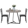 Dining Table Set for 2, Round Kitchen Table and Chairs for 2, Modern Dining Room Table Set , Kitchen Table Set,Grey - 2 of 4