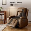 Large Power Lift Recliner Chair for Elderly, Faux Leather Reclining Sofa w/ Heat, Massage, Side Pocket & Cup Holder for Living Room,21" width - 3 of 4