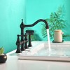 Double Handles Bridge Kitchen Faucet With Side Sprayer - 4 of 4