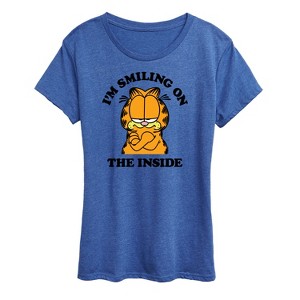 Women's - Garfield - Smiling On The Inside Short Sleeve Graphic T-Shirt - 1 of 4