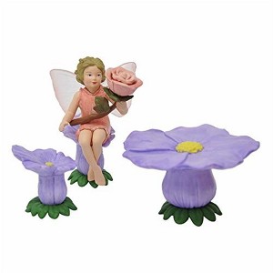 Flower Fairies Secret Garden Fairies Rose Fairy w/ Flower Chairs - 1 of 3