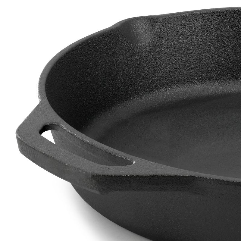 MegaChef 12 Inch Pre-Seasoned Cast Iron Skillet with Cast Iron Lid, 5 of 8