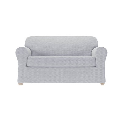 
2pc Steps Stretch Loveseat Slipcover - Zenna Home
