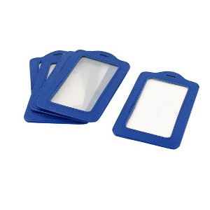 Unique Bargains Business ID Name Card Badge Vertical Design Strap Hole Holder Pouch Blue Clear 5 Pcs - 1 of 4