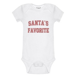 Everyday Kids Christmas Collection Santa’s Favorite Baby Onesie – Festive Holiday Graphic Bodysuit - 1 of 4