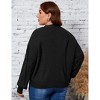 Womens Plus Size Cardigan Long Sleeve Cable Knit Sweater Front Button Down Rib Knitted Sweaters Above Hip Knit Shrugs Fall Cardigans - 2 of 4