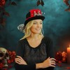 KBW Skeleton Couple Adult Costume Top Hat with Red Roses - 3 of 3