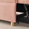 Sapphtopaz Convertible Sleeper Sofa with Adjustable Backrest Upholstered Pullout Sofa Bed with Wheels Recliner Couches for Living Room,Bedroom - 3 of 4