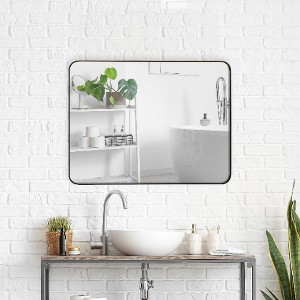 Lyngins Black Rectangular Wall Mirror, Metal Framed Bathroom Mirror, Modern Bathroom Decor, Fog-Proof Vanity Mirror for Bathroom Sink & Home - 1 of 4