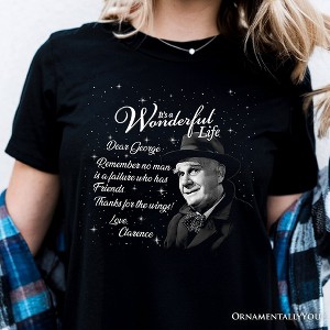 Clarence the Angel Dear George Quote Christmas T-Shirt, Wonderful Life Gift Tee | OrnamentallyYou - 1 of 4