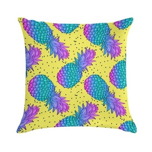 Rainbow Pineapple Pillow Covers 18x18 Decorative Throw Pillows Soft Square Cushion Covers for Couch Sofa Bedroom - 1 of 1