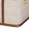 Baxton Studio Brenner Faux Shagreen Storage Trunk Beige/Brown/Gold - 2 of 4