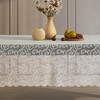 HLC.ME Scroll Lace Fabric Table Cloth for Round Tables, Wrinkle Resistant, Patterned Scalloped Tablecloth - 4 of 4