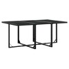vidaXL Patio Dining Set with Cushions Garden Outdoor Furniture Black Textilene - 3 of 4