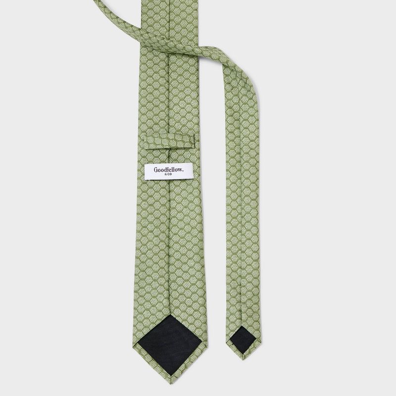 Men&#39;s Honeycomb Neck Tie - Goodfellow &#38; Co&#8482; Green One Size, 3 of 5