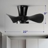 22 in. LED Indoor Black Small Ceiling Fan with Remote and Reversible DC Motor, 3 Blades, 3 Color Light Kit - 2 of 4