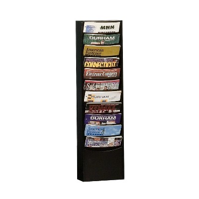 Durham Steel Literature Rack 11 Pocket For 8-1/2"W Paper Black 402-08