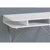 Vynxaria Modern 31" White Laminate Computer Desk with Grey Metal Frame Storage Shelves for Home Office Laptop Work - 2 of 4
