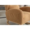 Teddy Fabric Rocking Chair with Ergonomic Backrest and Side Pocket for Living Room, Bedroom - 3 of 4