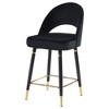 Velvet Open Back Counter Stools, Set of 2, Mid-Century Glam, Accents, Ideal for Kitchen Island or Home Bar - 4 of 4