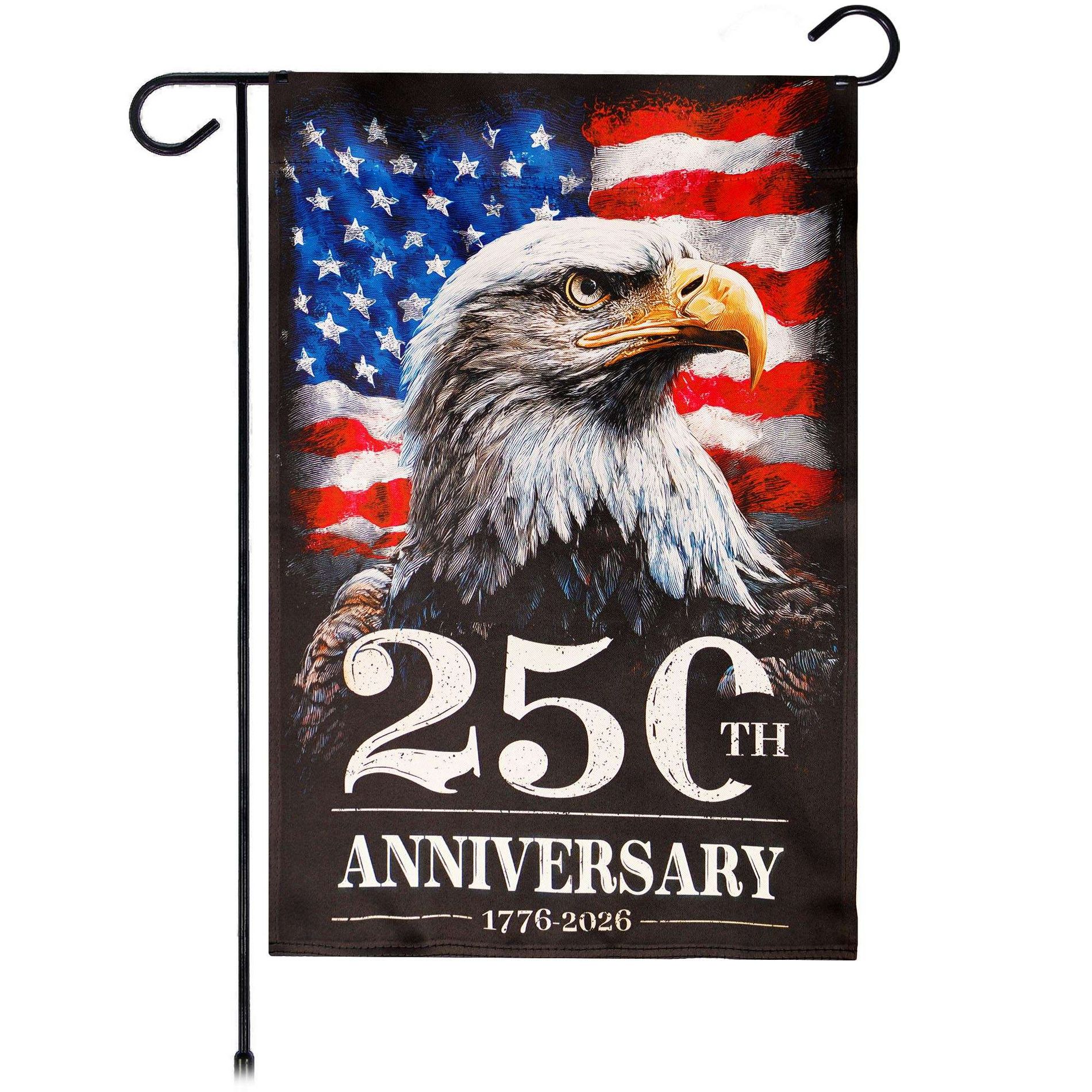 G128 USA 250th Anniversary Double-Sided Eagle Garden Flag, 12x18