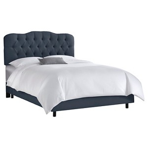 California King Seville Linen Upholstered Bed Linen Ocean - Skyline Furniture, Leisure Blue