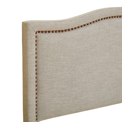 Natural Upholstered King Headboard with Metal Legs