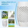 CAVINAS 18"Hollow Open Curved Outdoor End Table,Barrel Side Table for Poolside,Porch&Living Room,Outdoor Furniture,Accent Indoor&Outdoor Table,White - 2 of 4