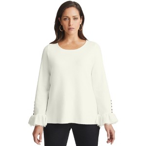 Jessica London Women's Plus Size Lace Cuff Pullover - 1 of 4