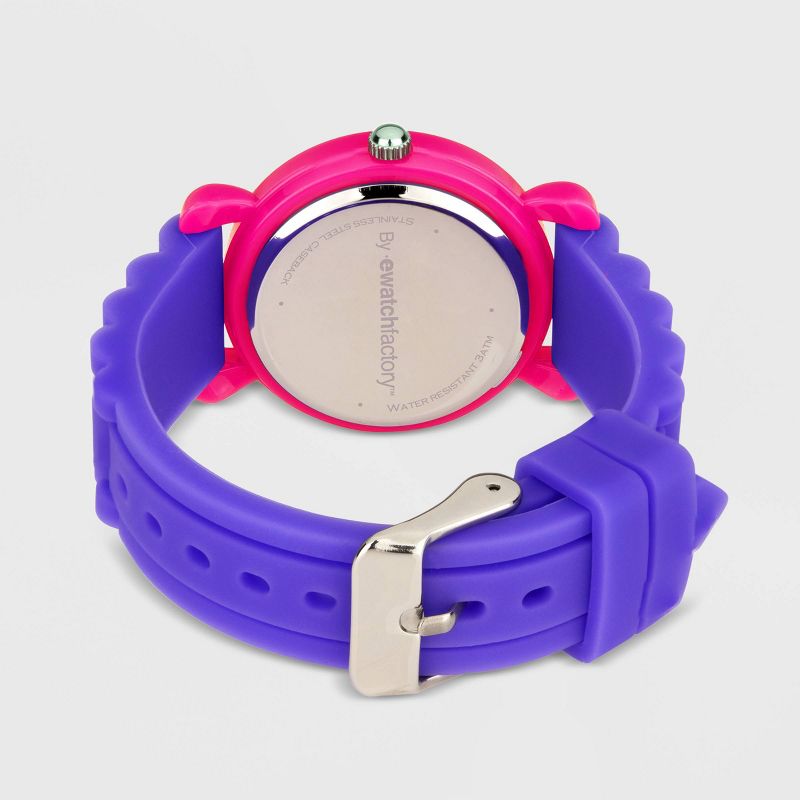 Girls&#39; Red Balloon Unicorn Plastic Time Teacher Silicone Strap Watch - Purple, 3 of 7