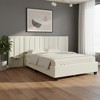 HomeRoots Beige Tufted Velvet Upholstered Queen Bed Frame - 2 of 4