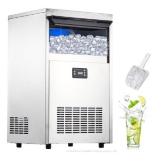 Commercial Ice Maker KX Series - Stainless Steel, 250W, 40kg/Day, 15kg Bin, 5X10--22mm Ice Cubes, KX-50G Long Touch Panel, 110V, PioneerWorks - 1 of 1